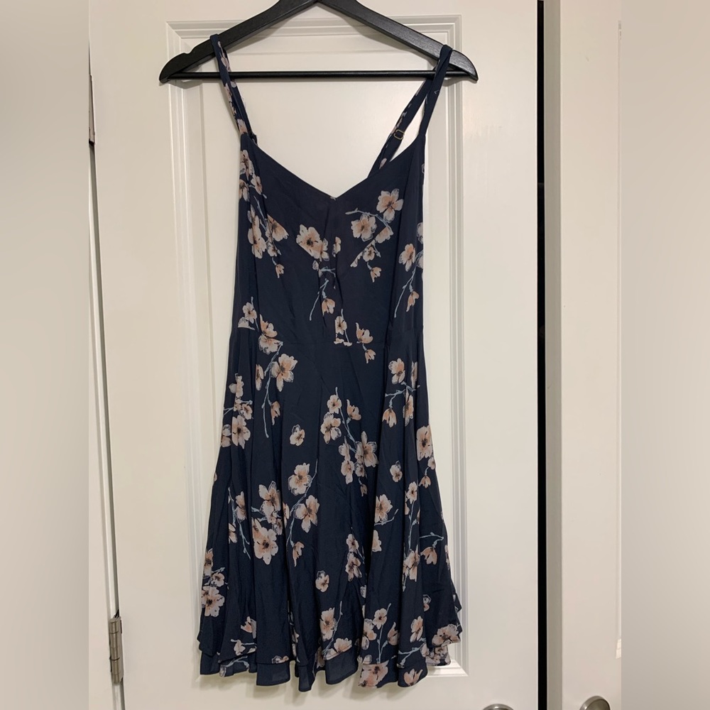 Navy floral strappy dress